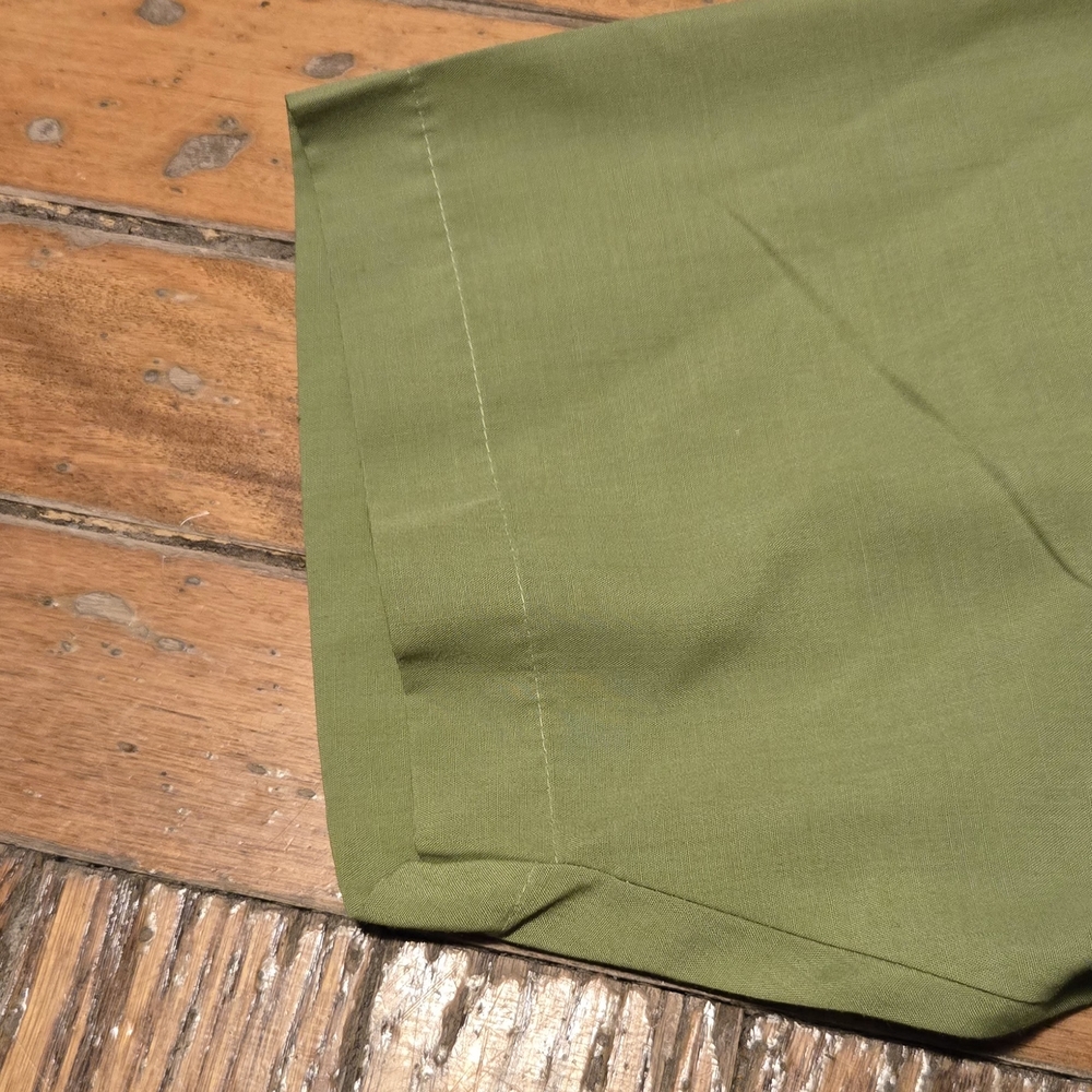 Vintage 70s Palermo Men's Short Sleeve Green Cotton Button-Up Shirt L - Picture 5 of 7